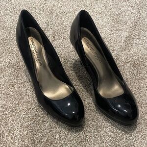 Christian Siriano Glossy Black Heels